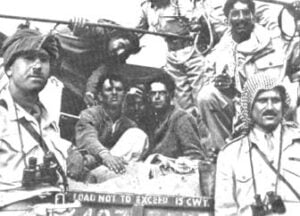 Arab Legion Major Abdullah el Tell and Captain Hikmat Mihyar with two Jewish prisoners, May 14th 1948.