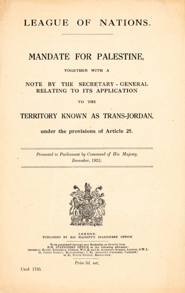 League of Nations Mandate for Palestine